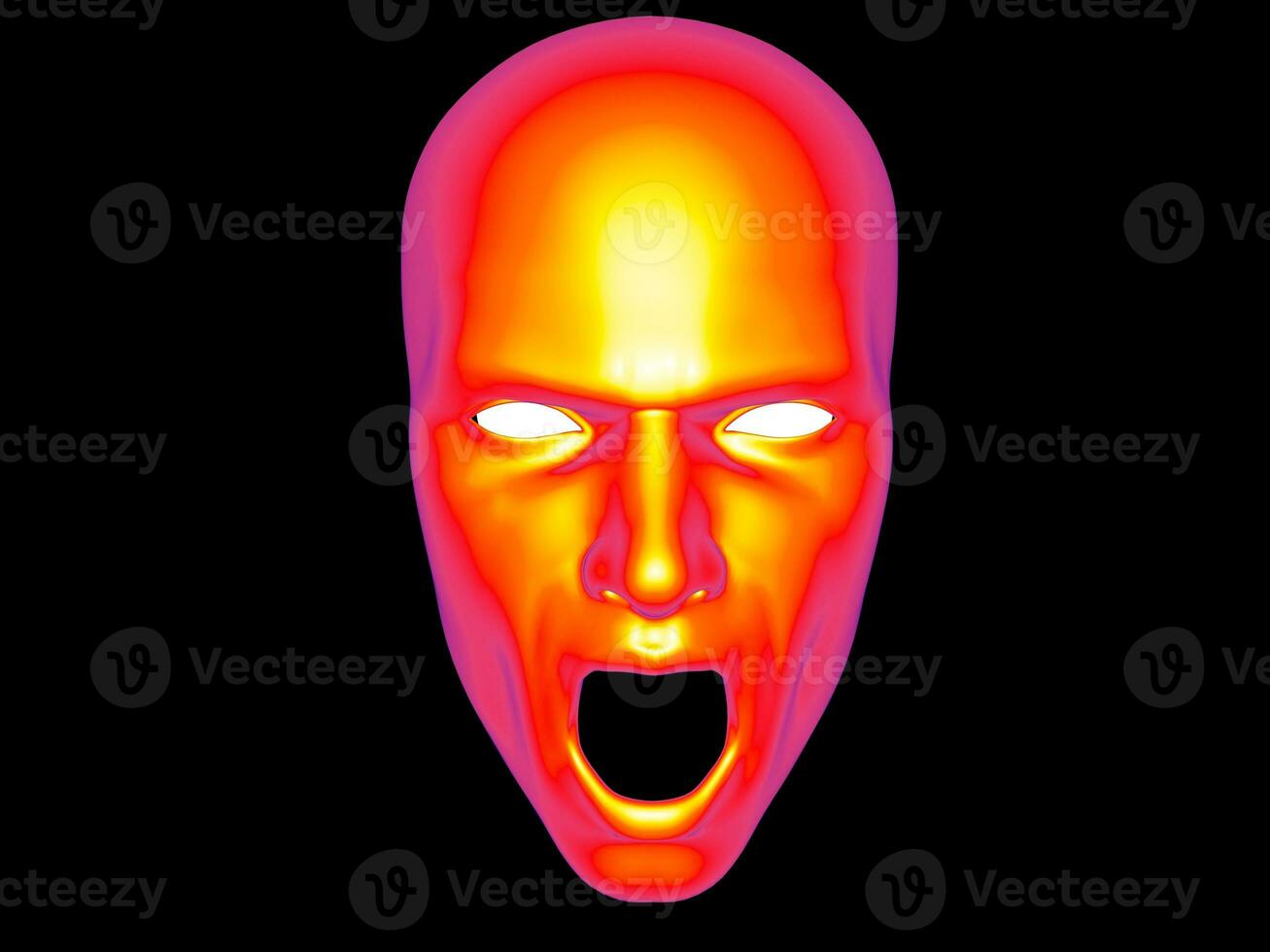 Uncanny screaming face - thermal view photo