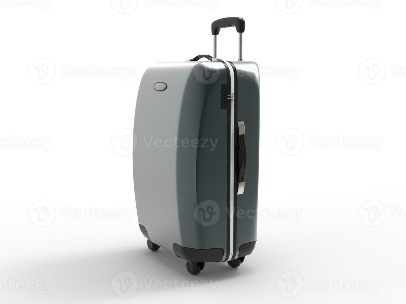 Modern plastic suitcase - side view photo