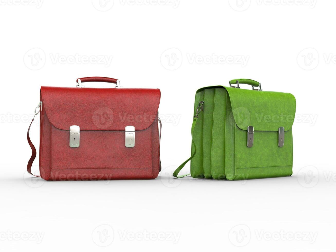 Red and green briefcases photo