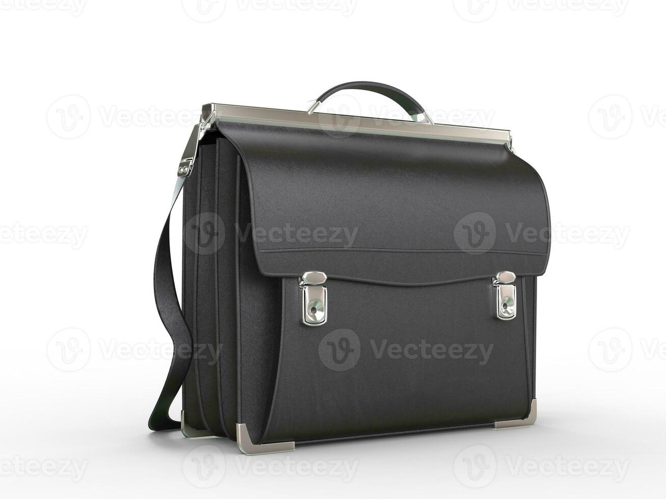 Vintage cool black briefcase - closeup photo