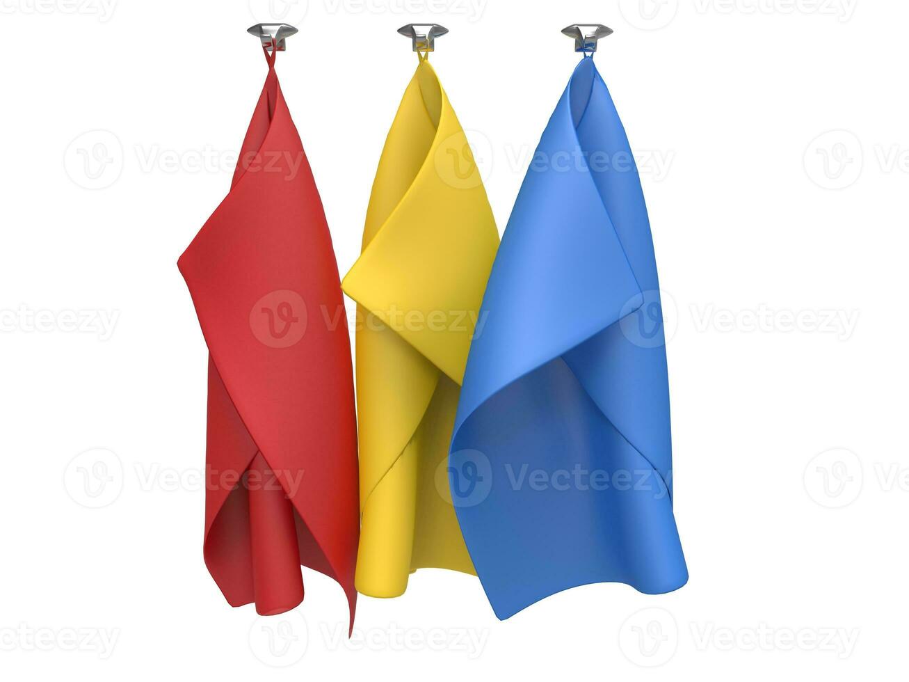 Kitchen cloths in primary colors photo