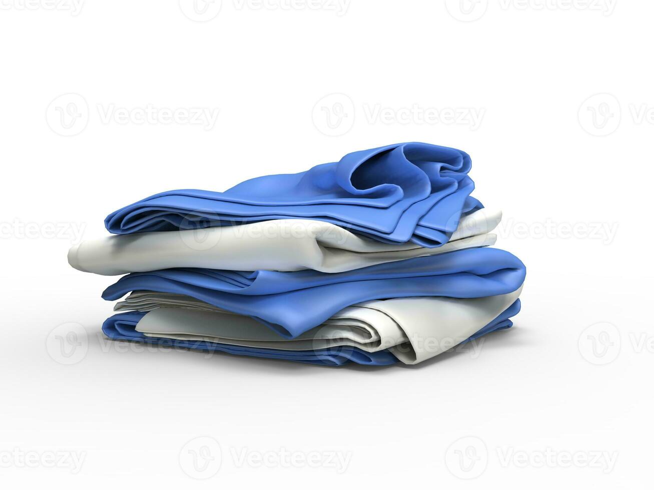 White and blue sheets stacked photo