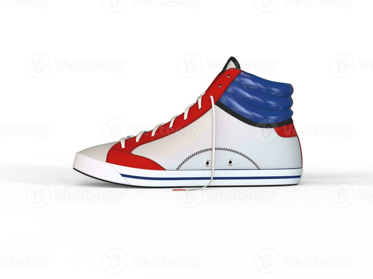 Cool modern sneaker - side view - isolated on white background photo