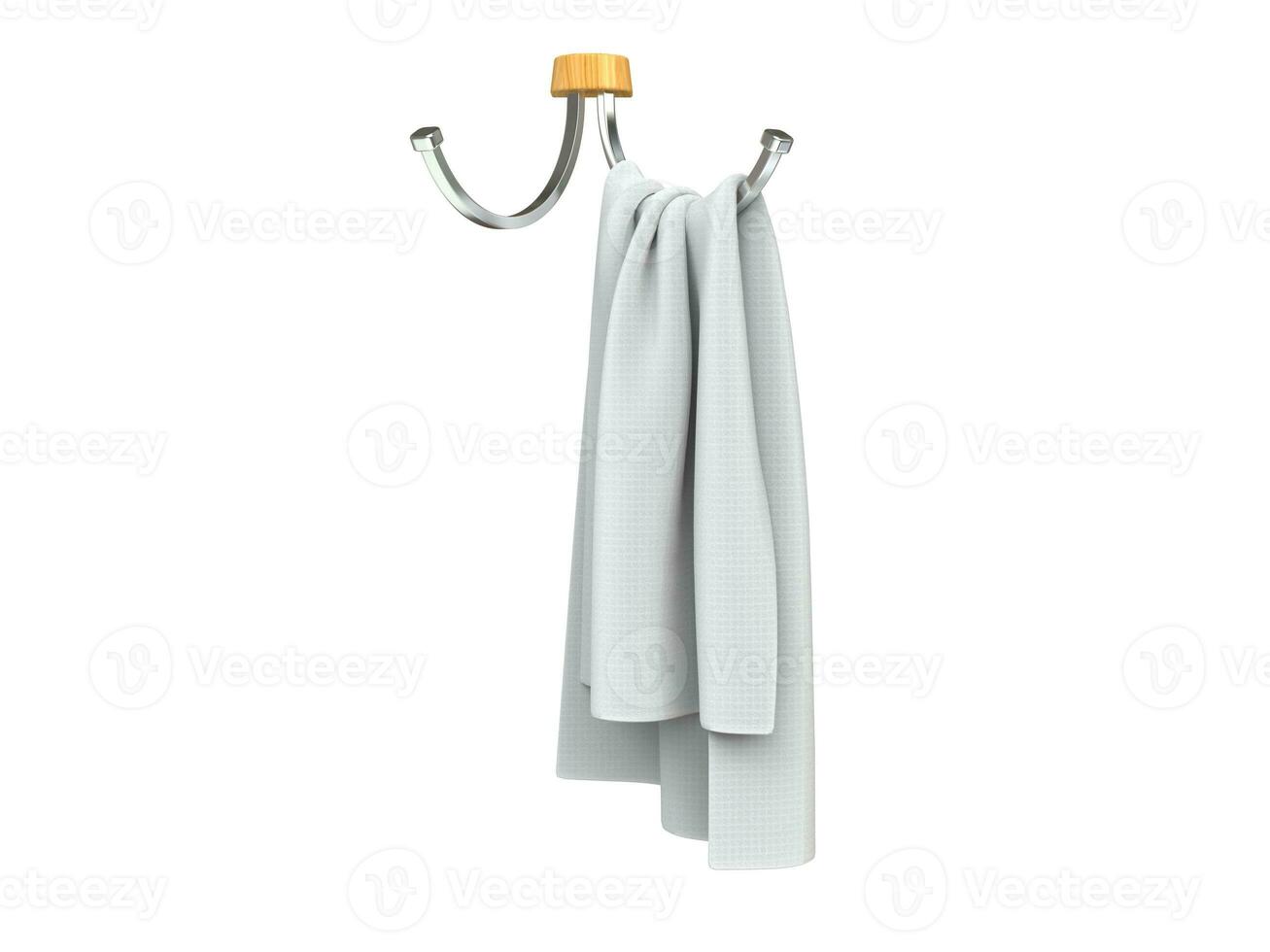 Piece of white cloth on a ordinary cloth hanger photo