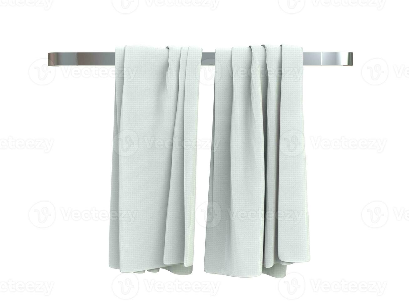 Two white towels on a towel rack photo