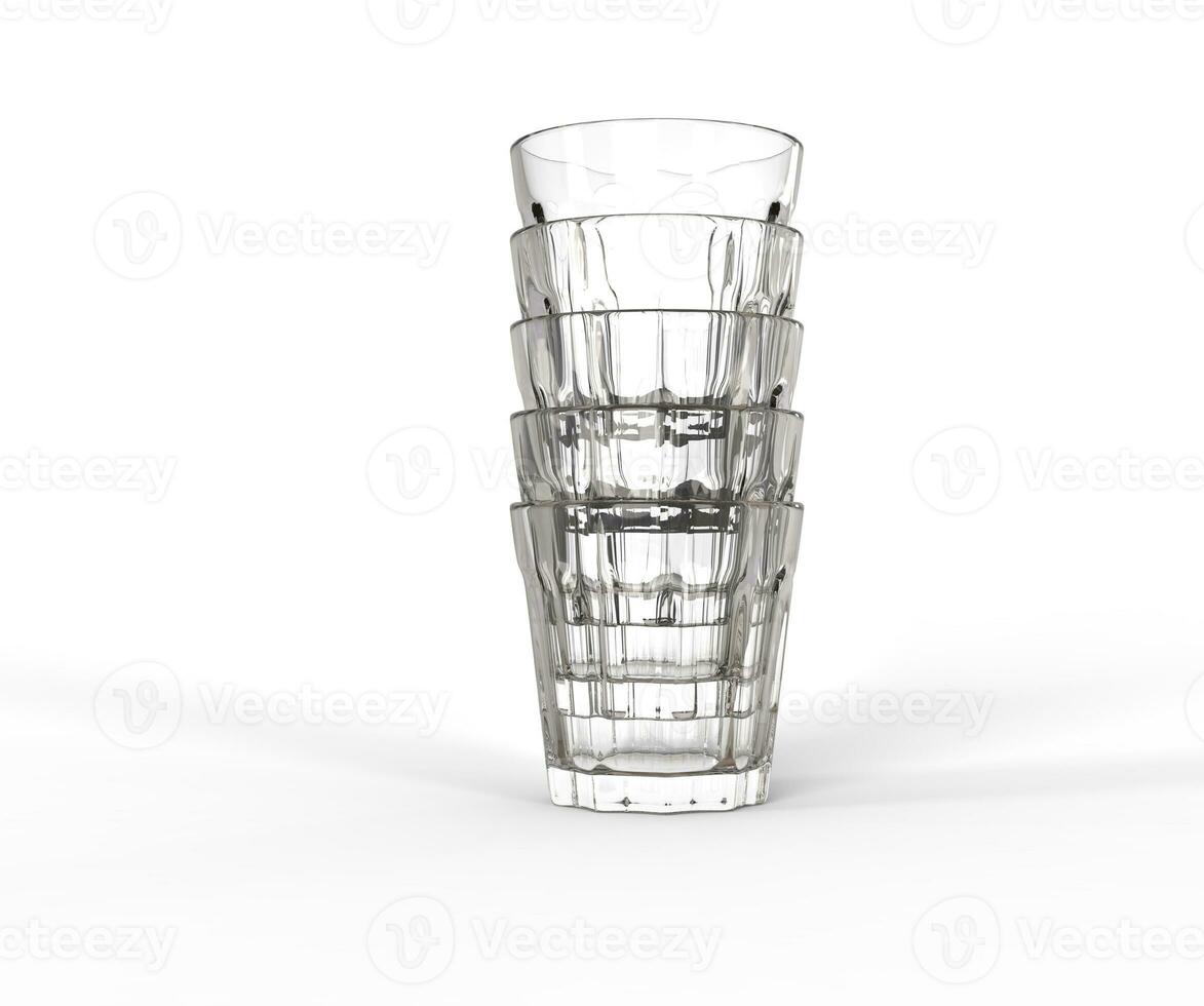 Glasses stacked on top of each other photo