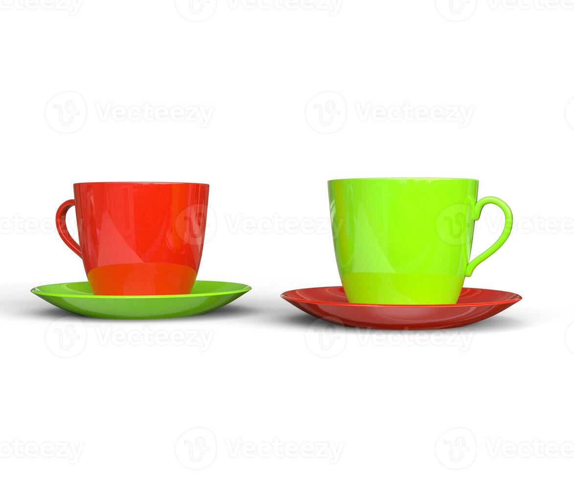 Red and Green Coffee Cups photo