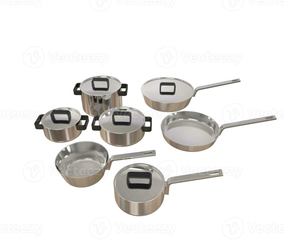 Set of silver kitchenware photo