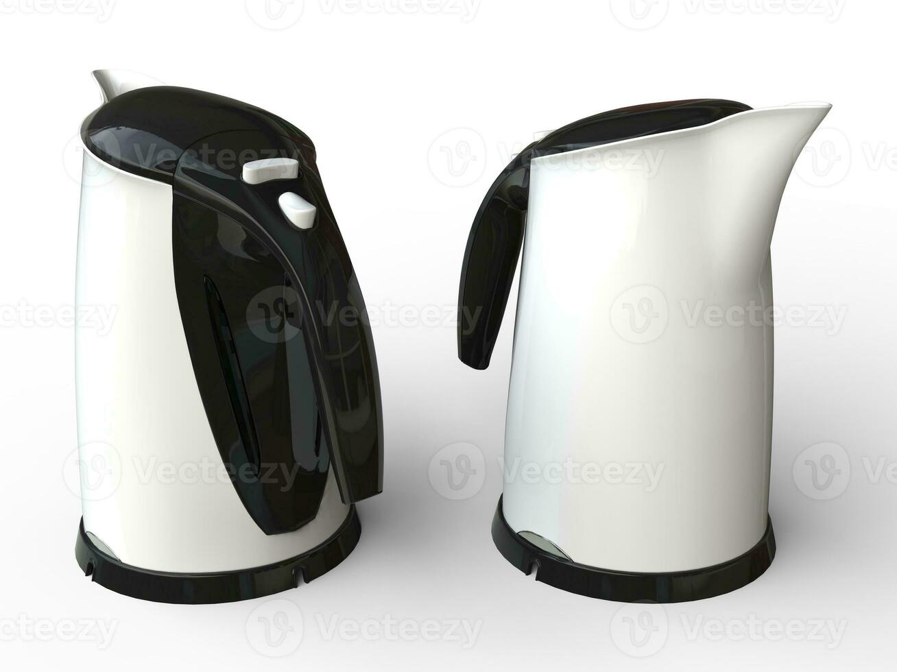 Two modern white kettles photo