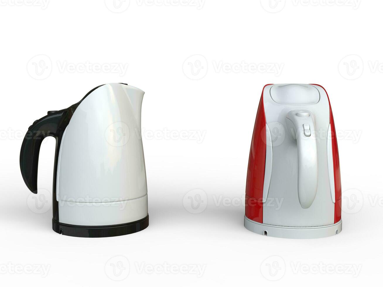 Modern kettles - isolated on white background photo