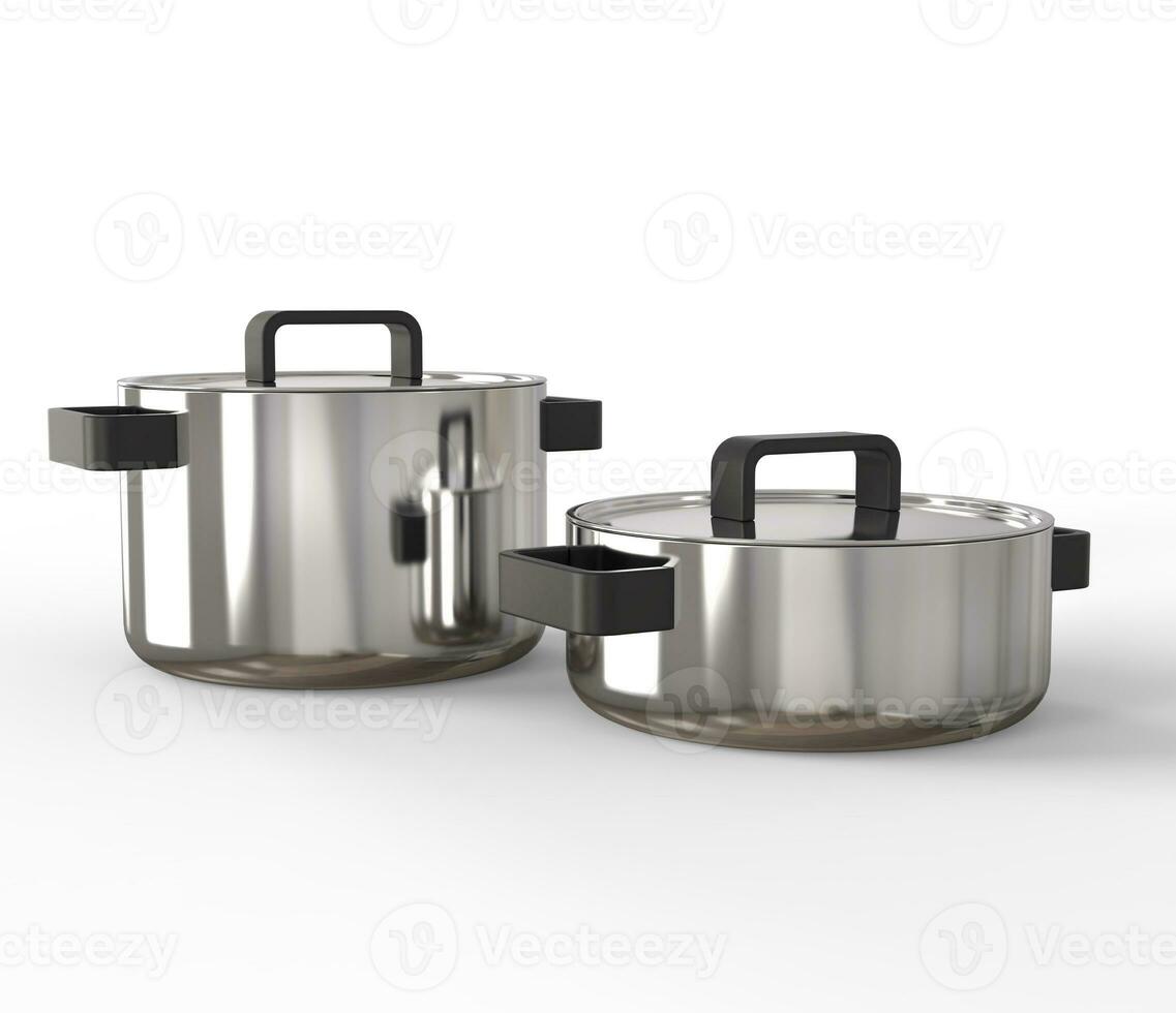 Two pots with lids on photo