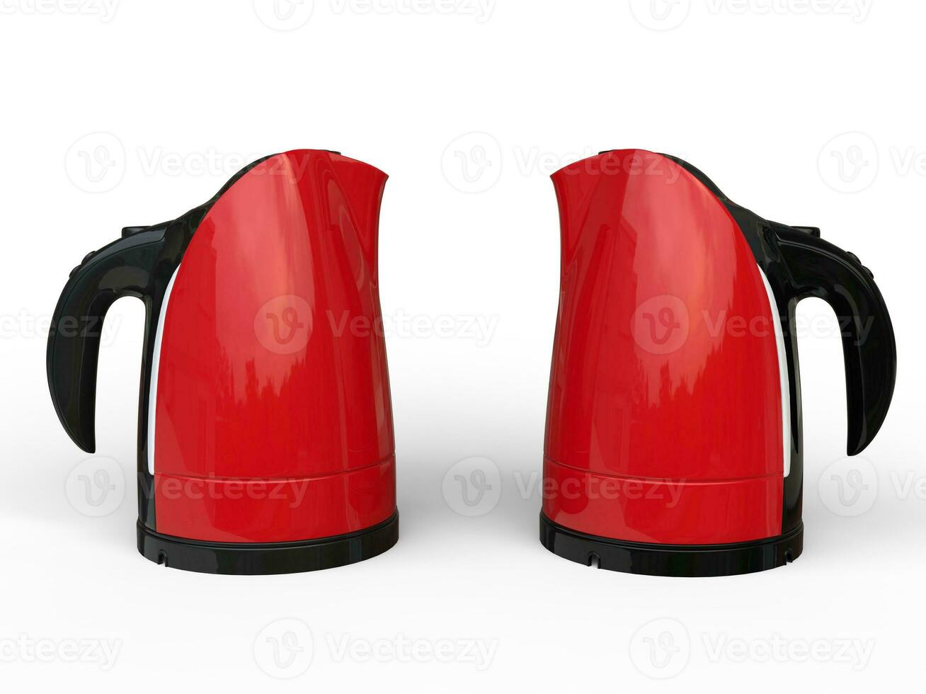 Two red kettles - side by side photo