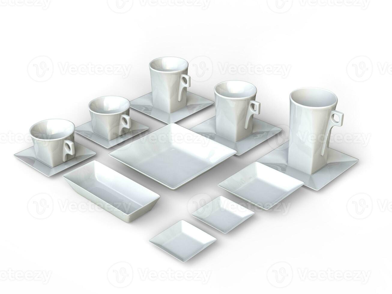 Pretty white porcelain tea set photo