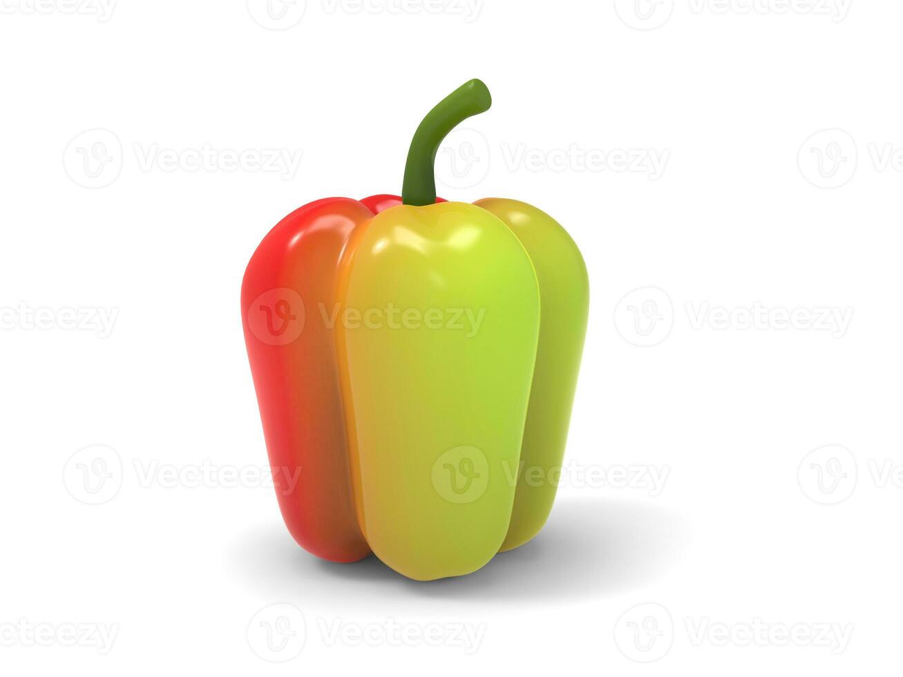 Red and green bell pepper - closeup photo