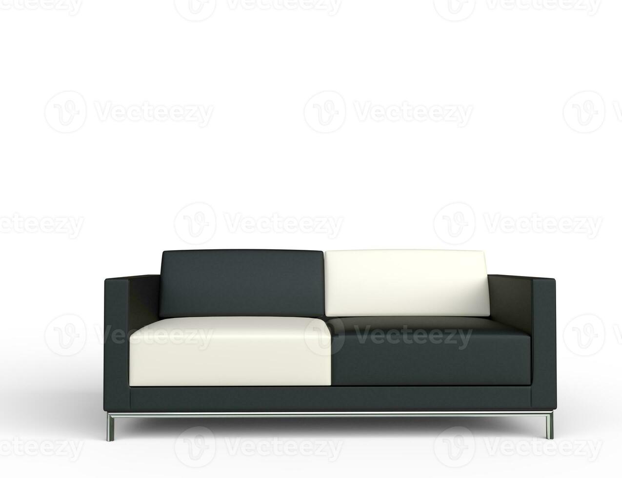 Checkered Sofa - isolated on white background photo