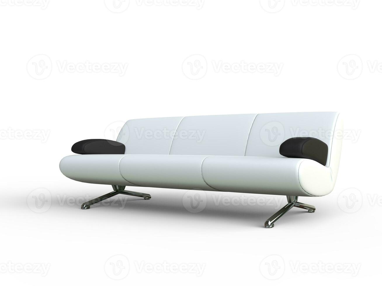 White Sofa With Black Armrest photo