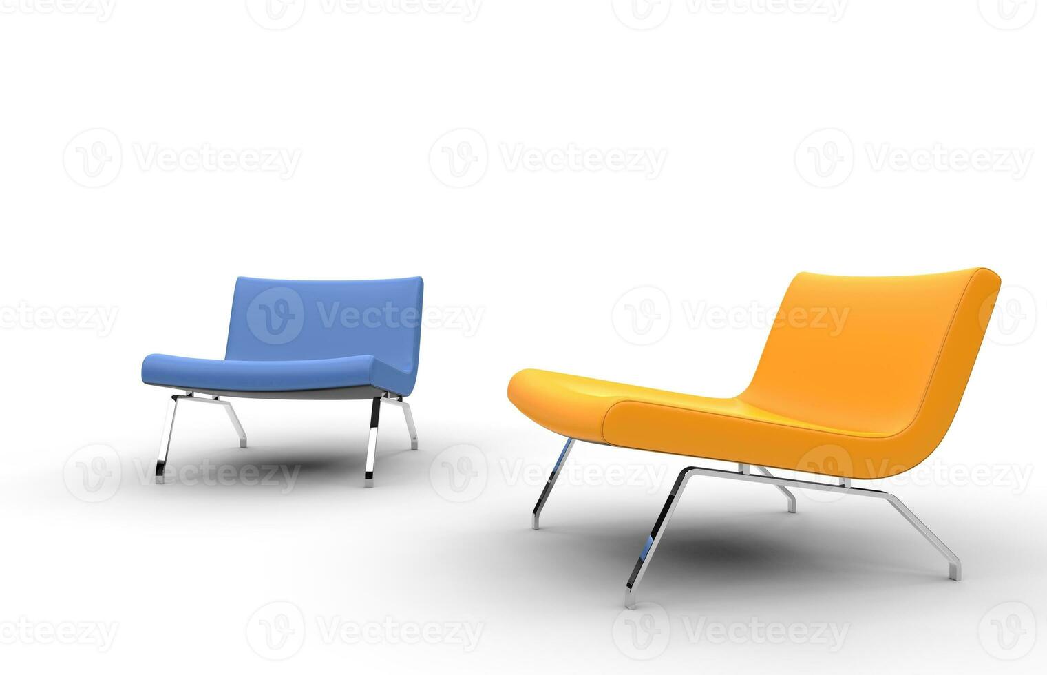 azul y amarillo sillones foto