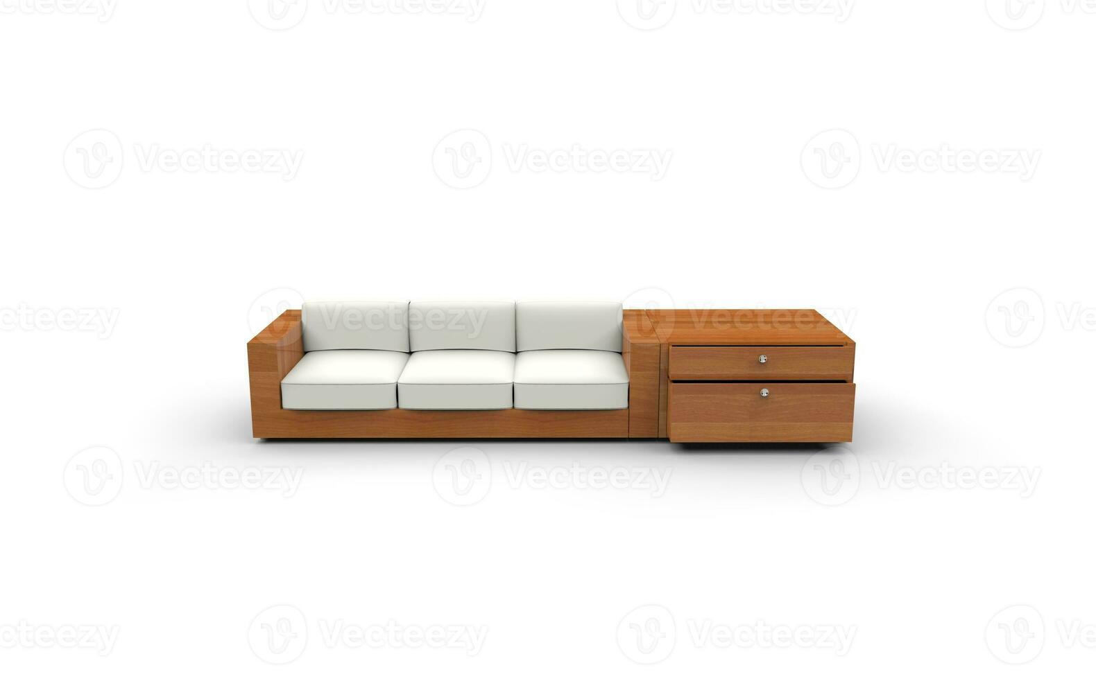 brillante madera Tres asiento sofá foto