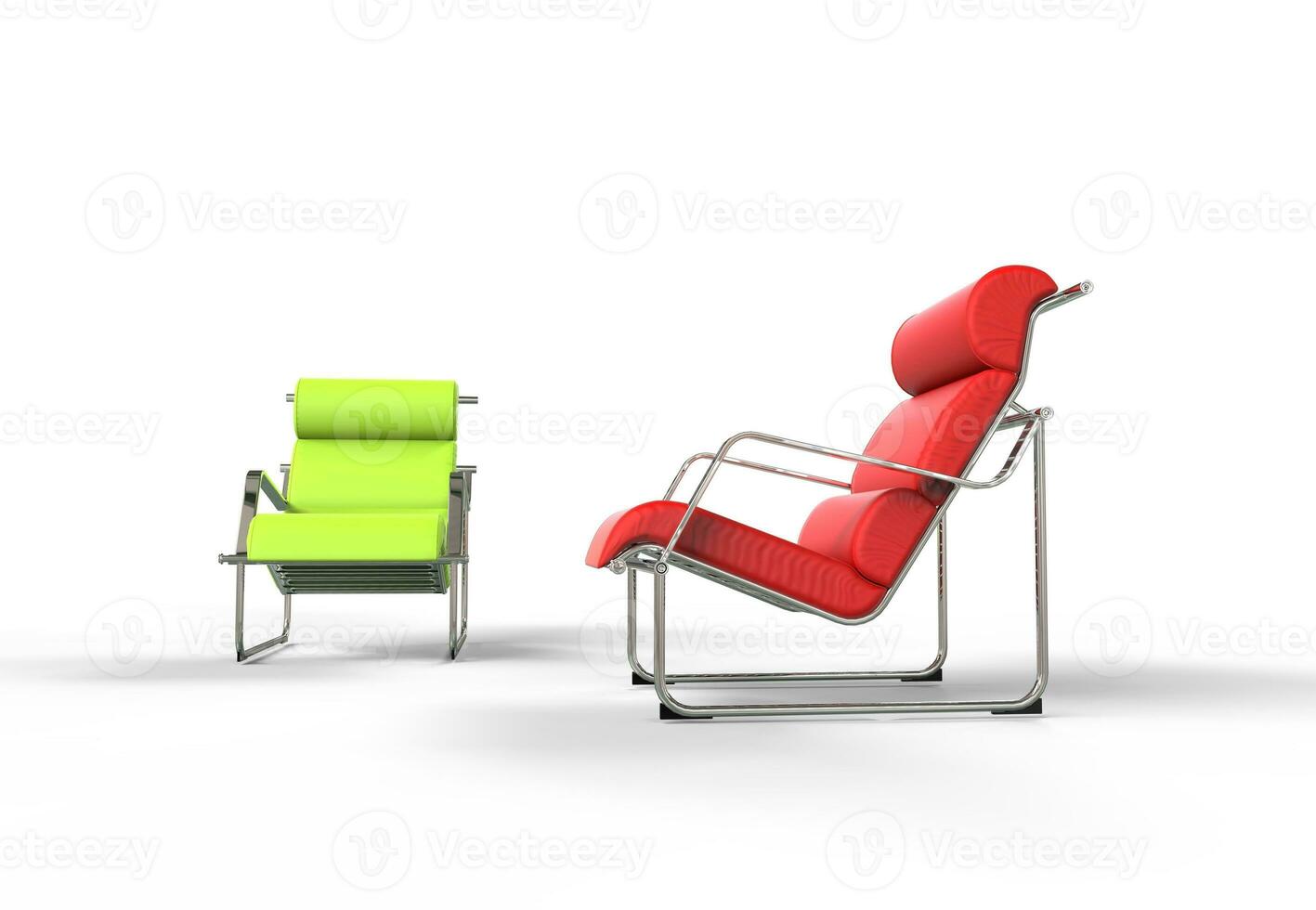 Bright Green And Red Modern Armchairs photo