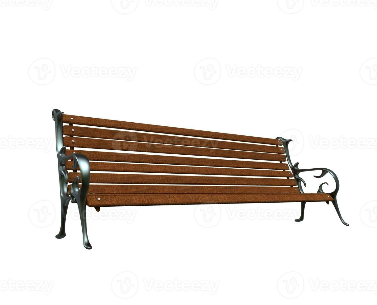 Park Bench - isolated on white background photo