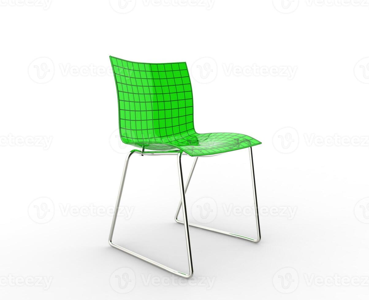 Green Plastic Chair Side VIew photo