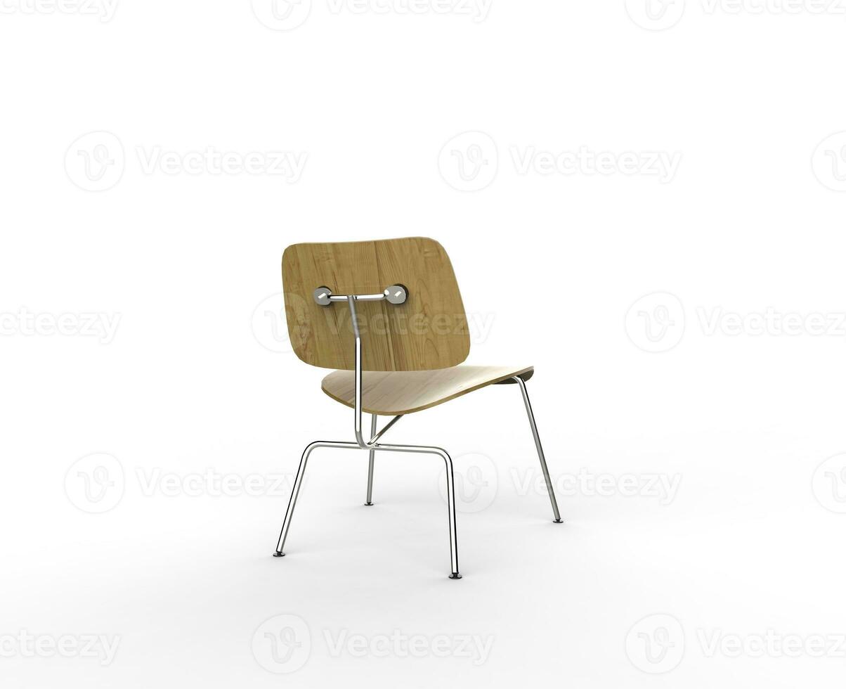 Modern Wooden Chair Back Side View photo