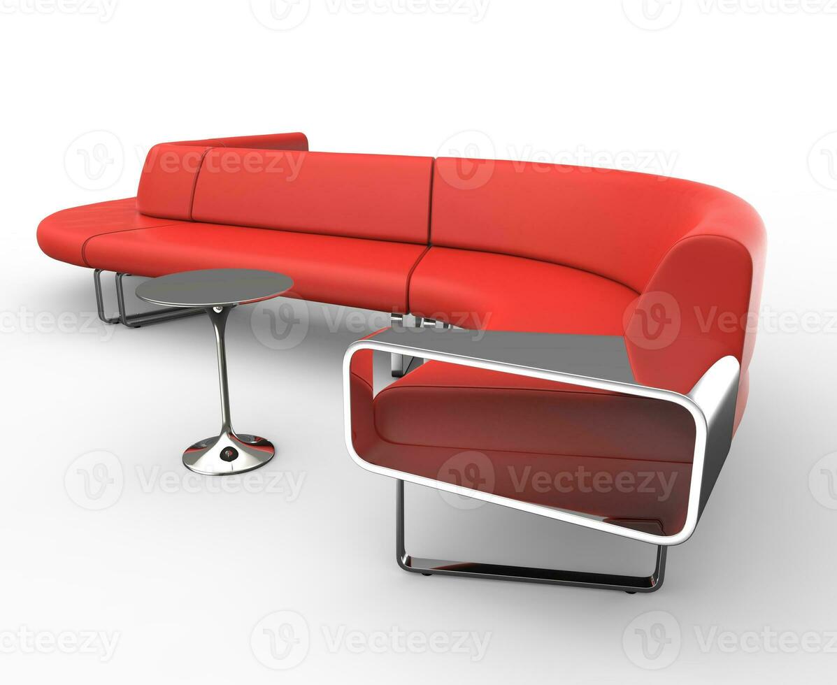 Red Retro Sofa photo