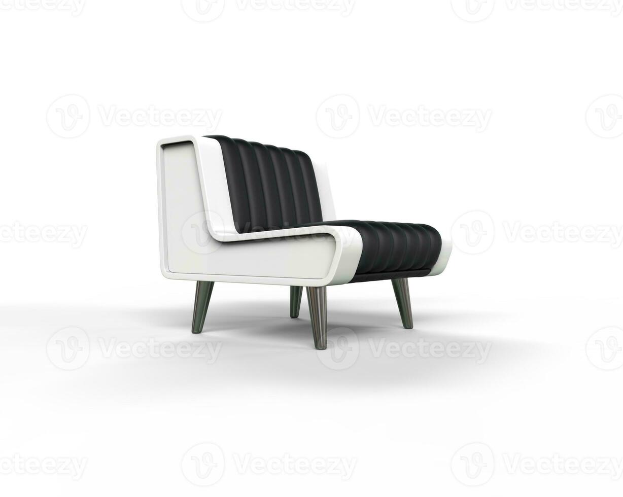 negro y blanco elegante Sillón lado vista. foto