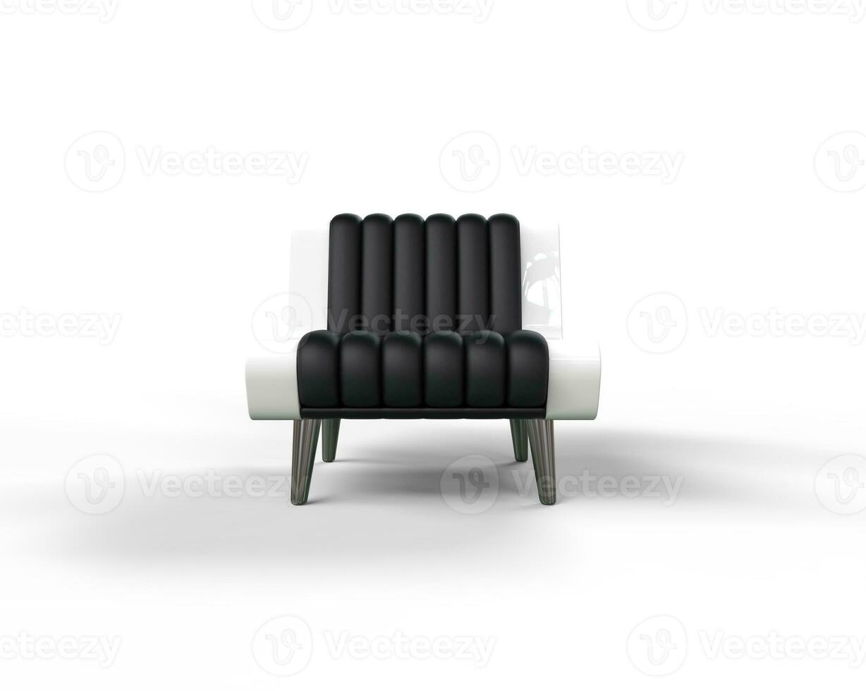 Black and white stylish armchair, front view. photo