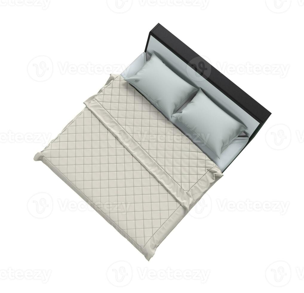 White bed top view, isolated on white background. 31200857 Stock
