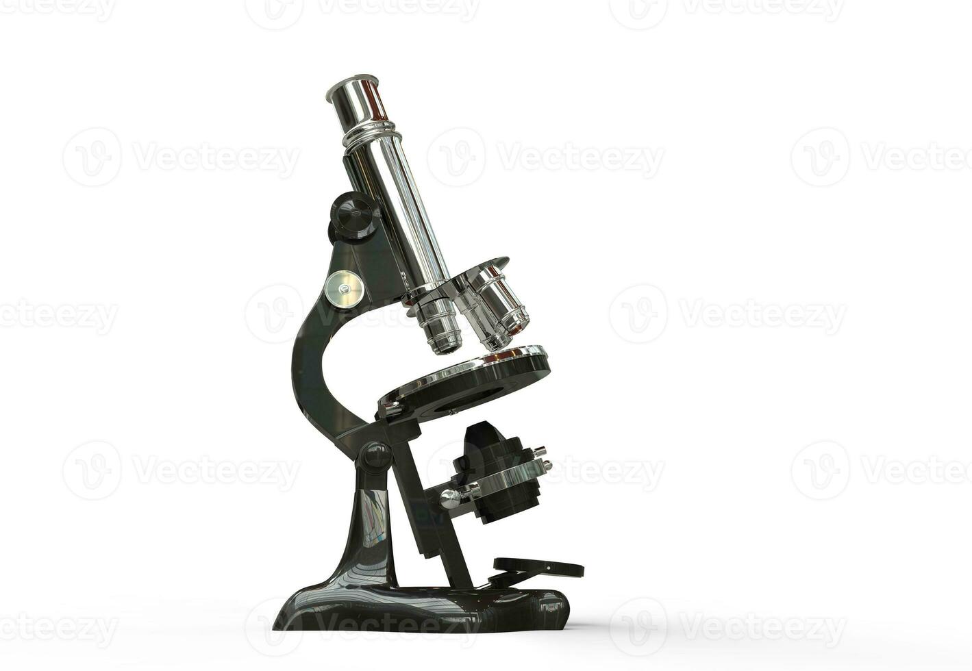 Vintage Microscope - isolated on white background photo