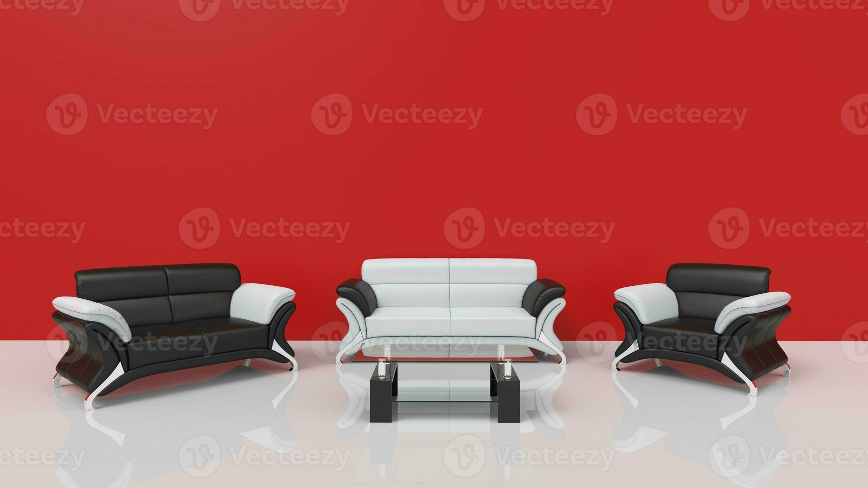 Contemporary Living Room Red photo