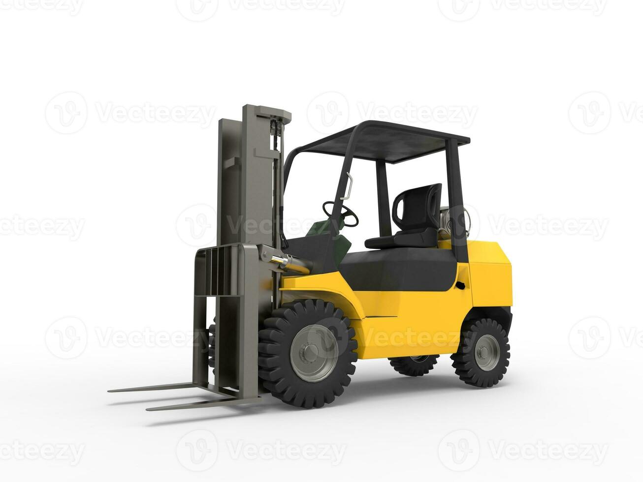 Small yellow forklift truck photo