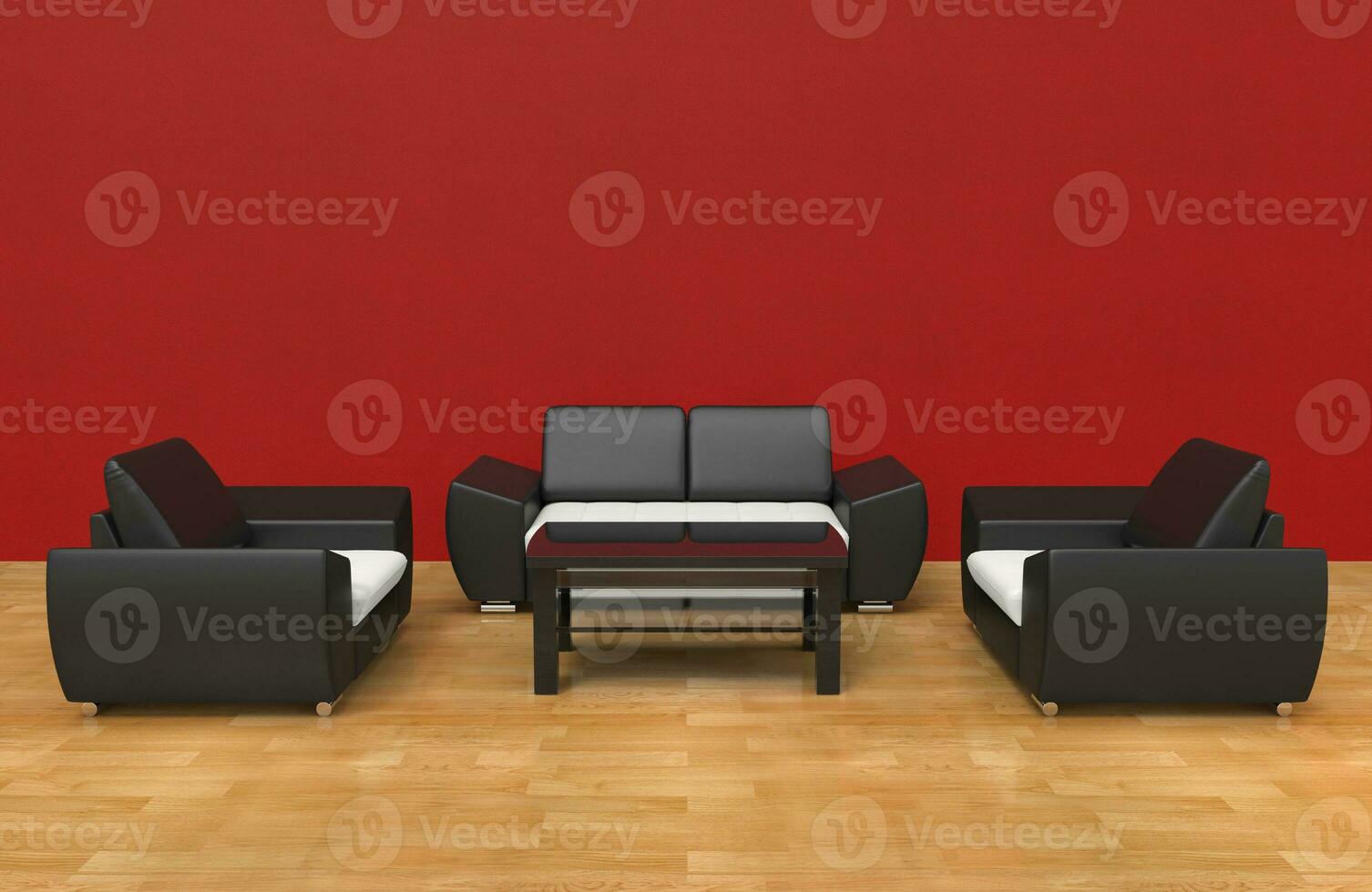 Contemporary Living Room Red photo