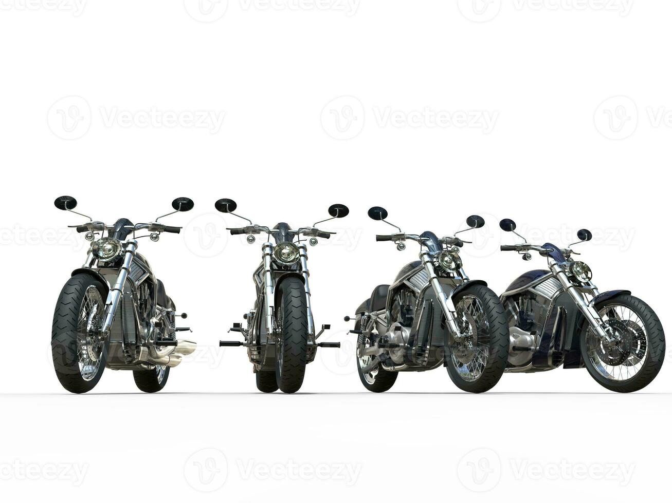 negro Clásico motos en un fila foto