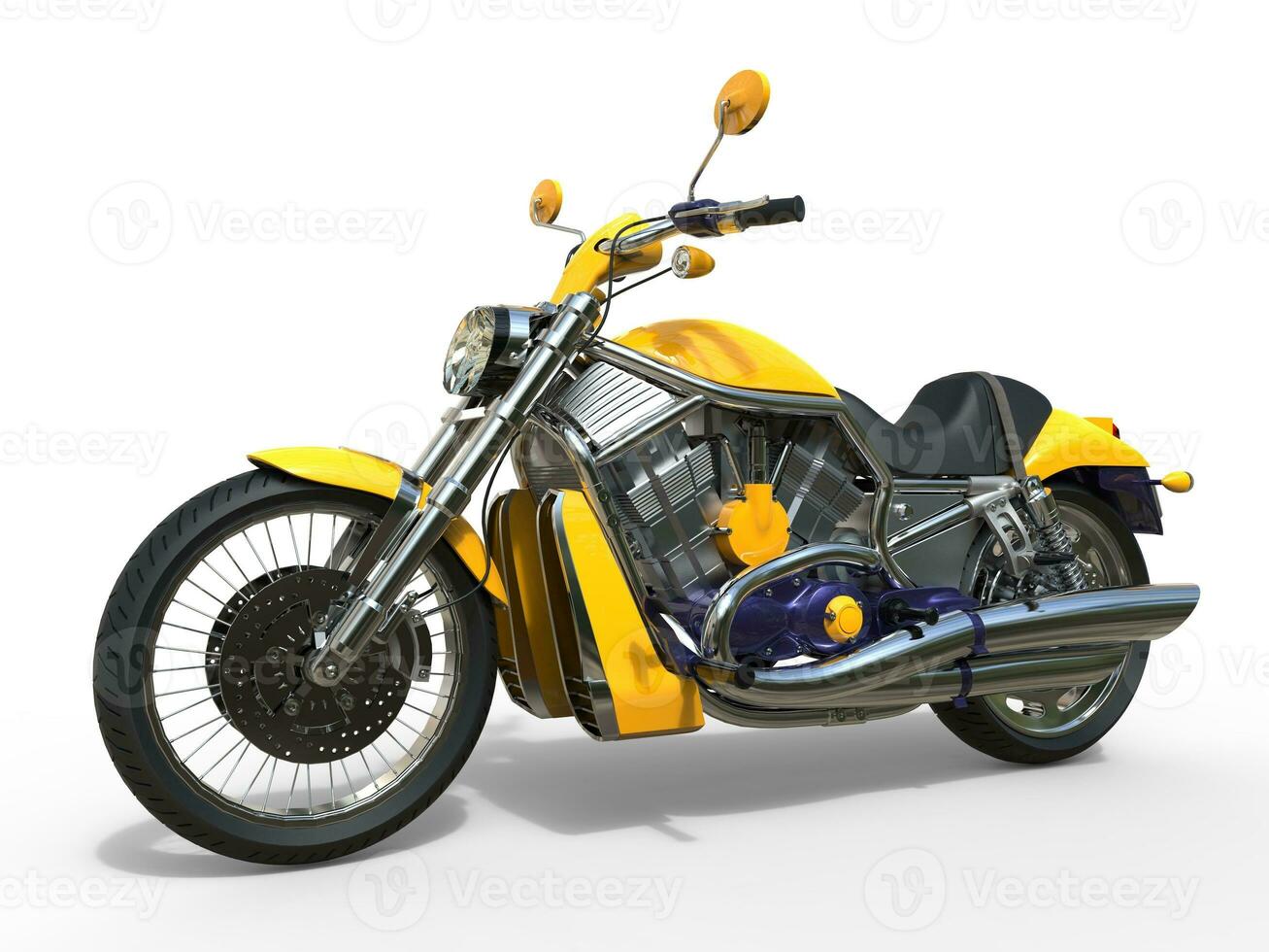 Powerful Yellow Motorcycle photo