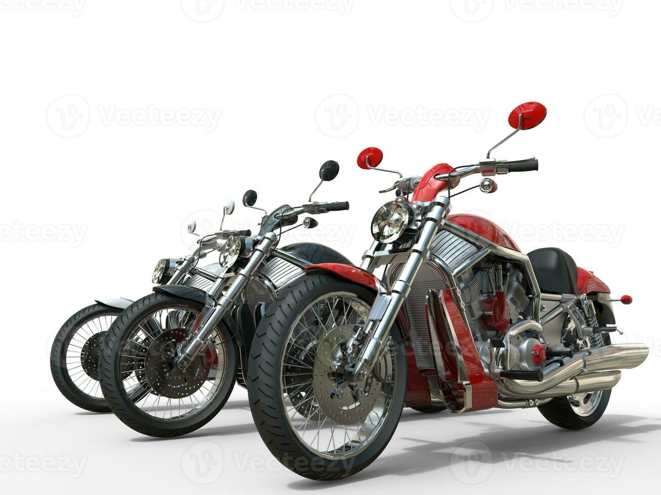 Vintage motorcycles - red in front photo