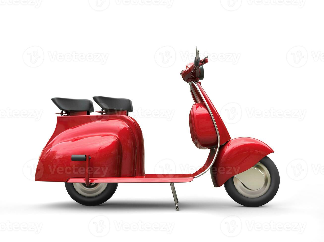 Cherry red vintage scooter - side view photo