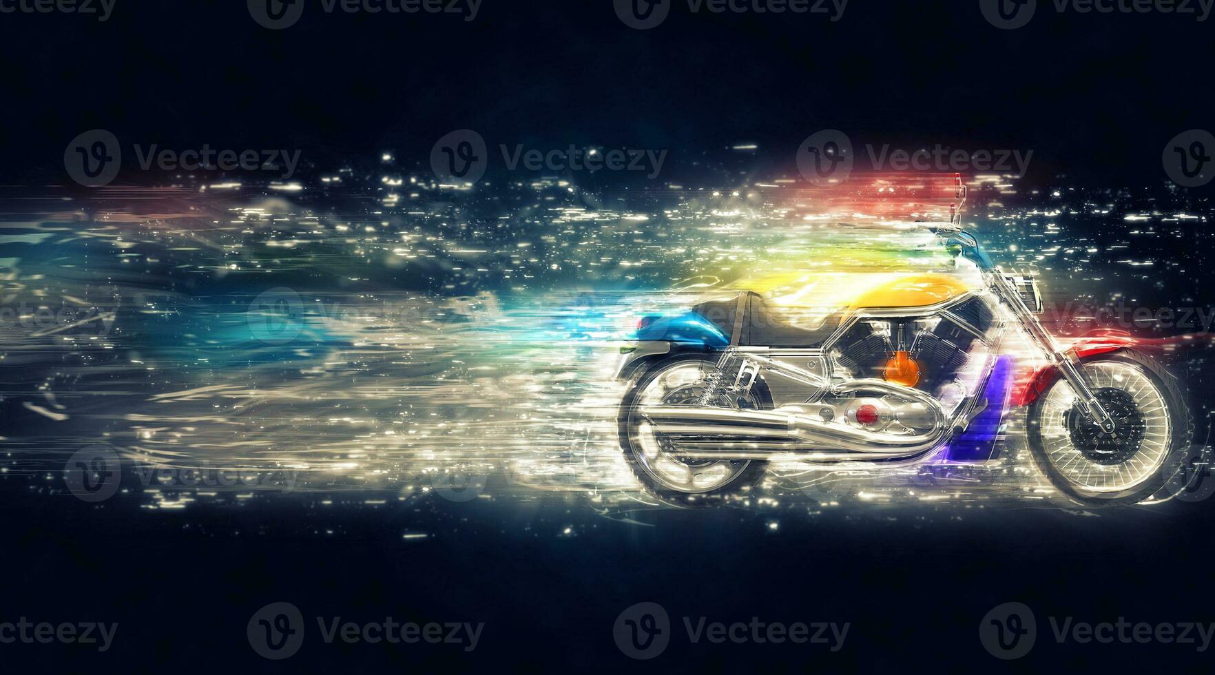 Cosmic colorful bike photo