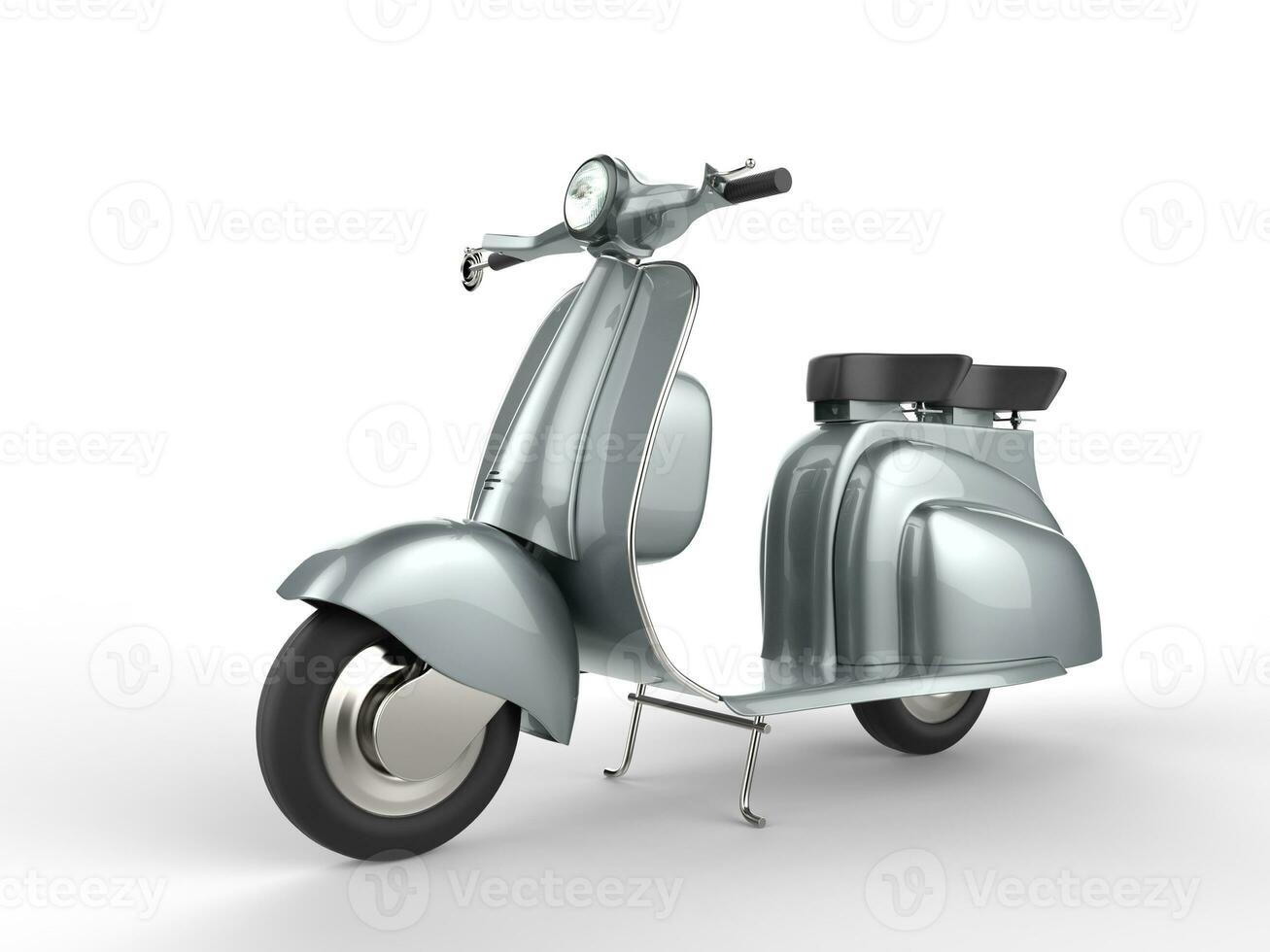 Silver scooter parked photo