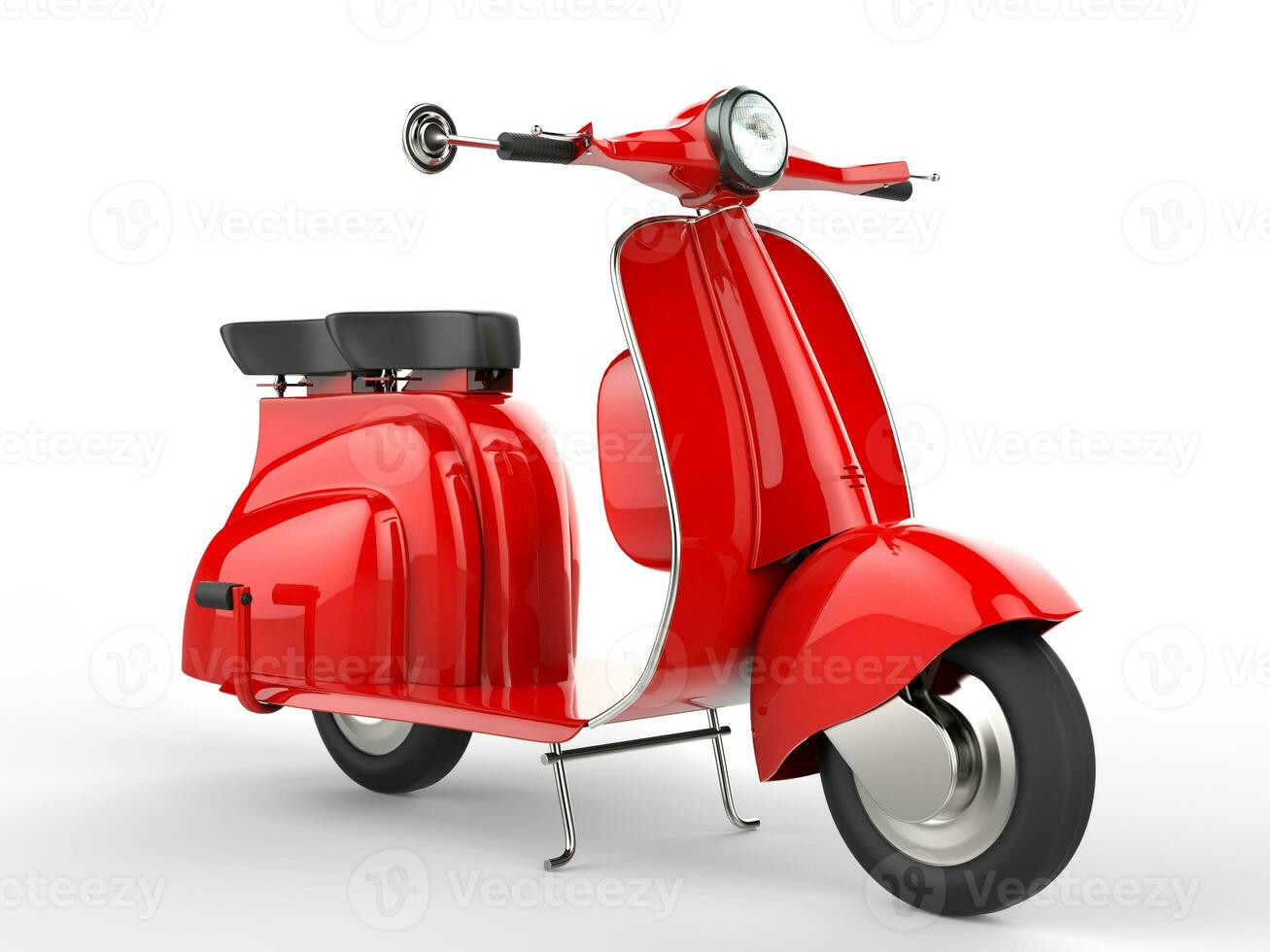 Bright red motor bike -  vintage look photo