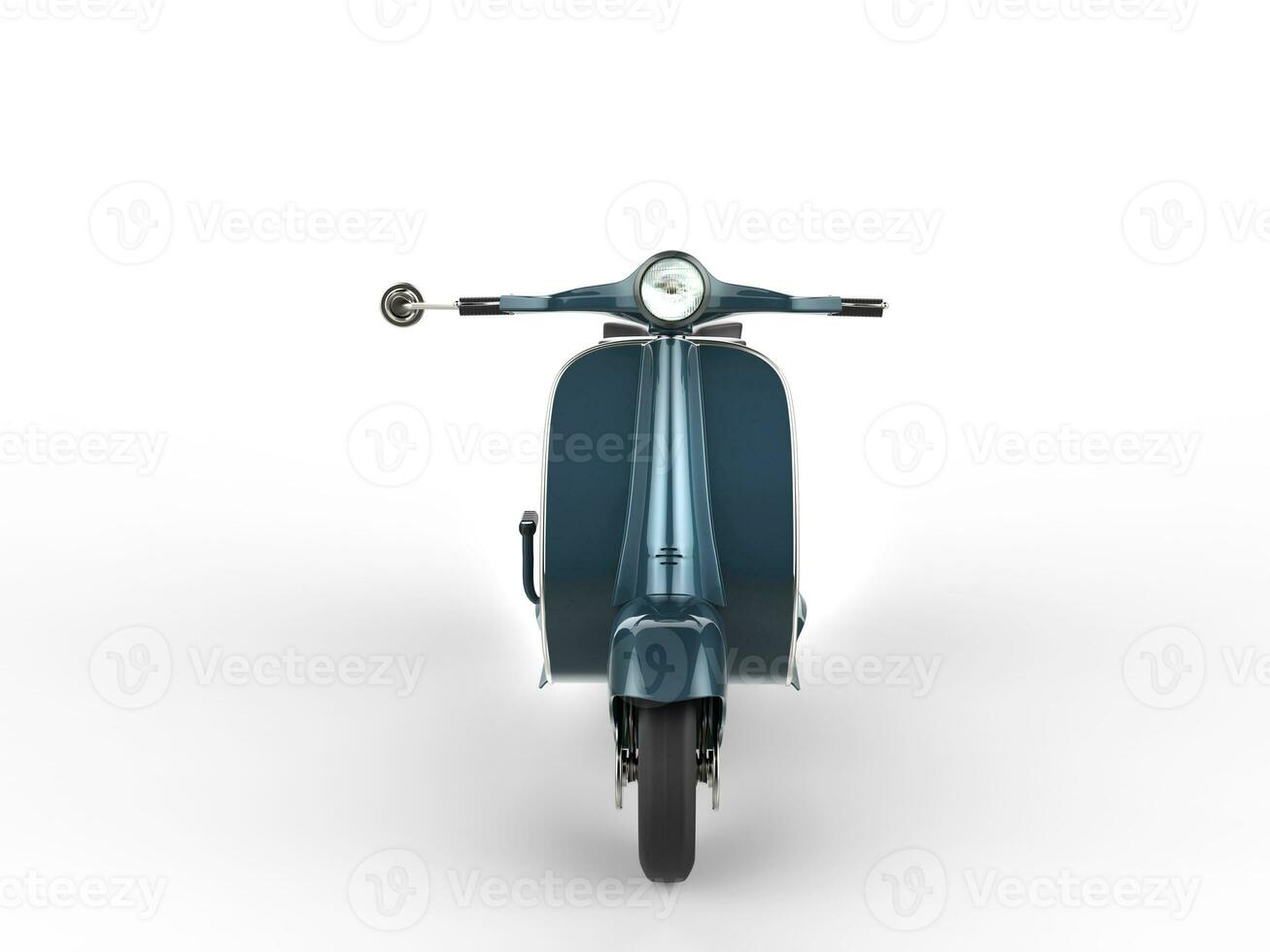 Metallic vintage blue moped photo