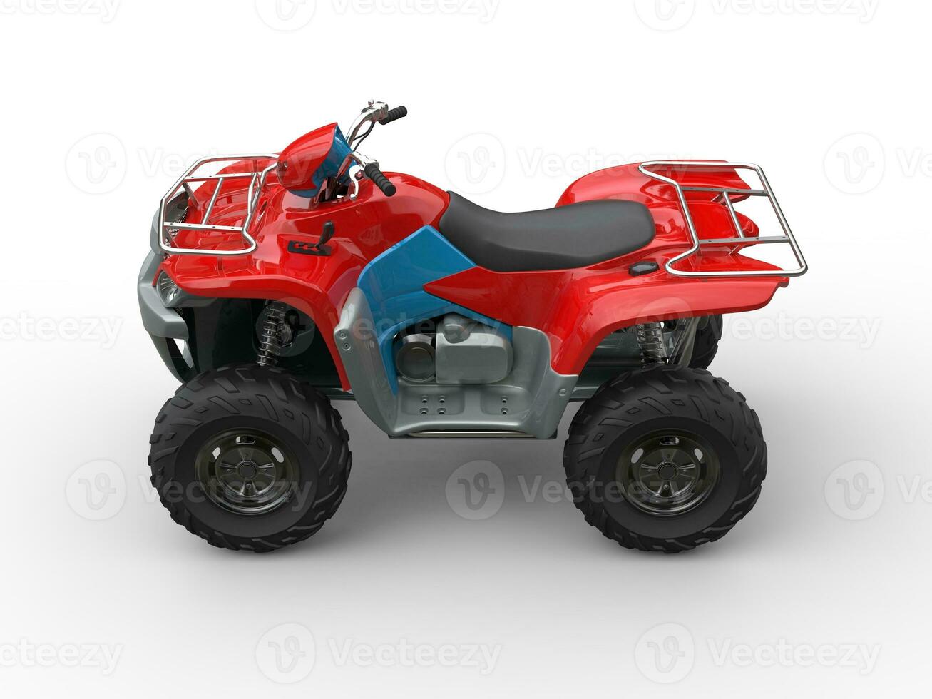 Red blue quad bike - top side view photo