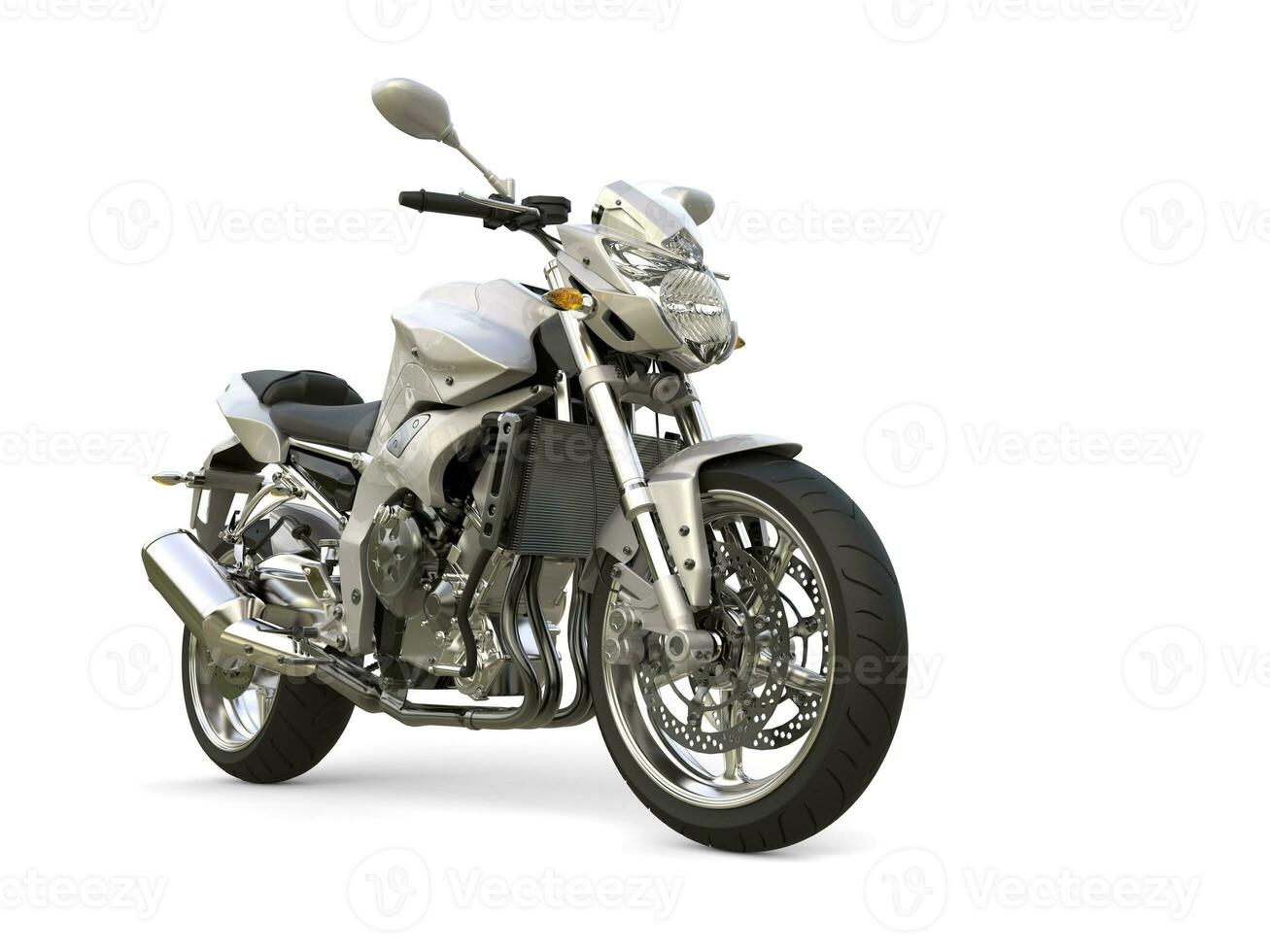 Super silver modern sports bike photo