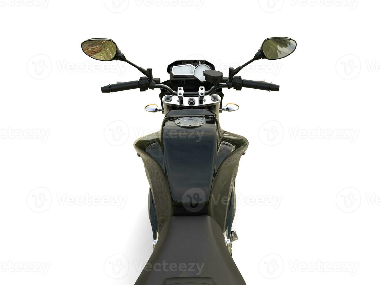 Black modern sports motorcycle - riders point of view photo