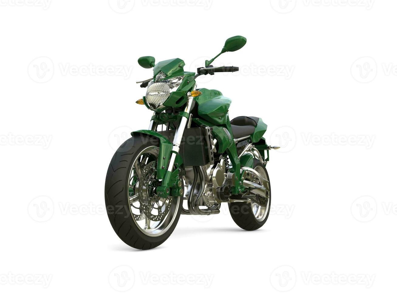 Racing green modern motorcycle photo