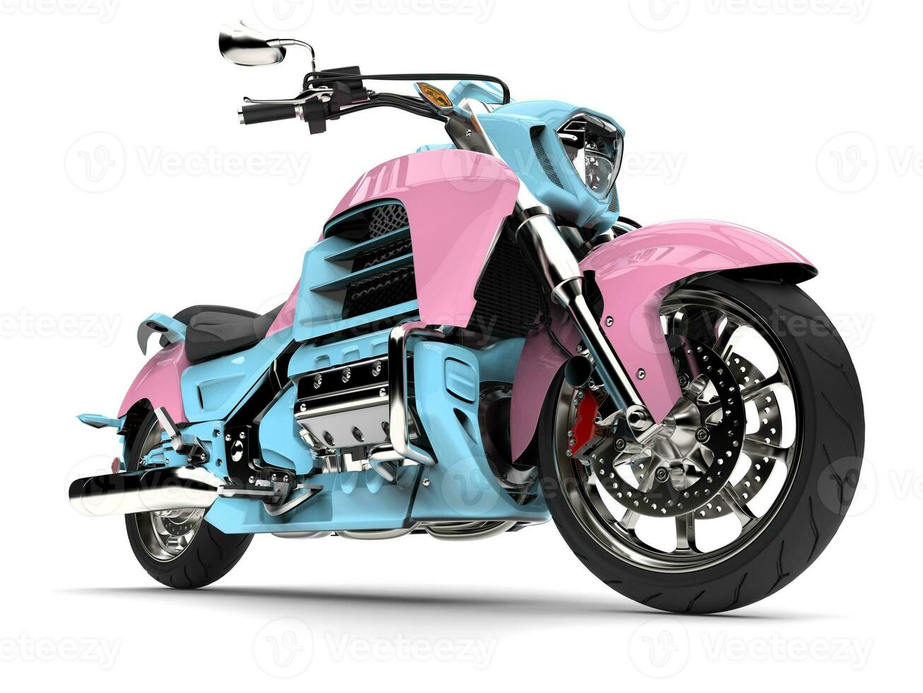 Candy colored powerful chopper bike - epic shot photo