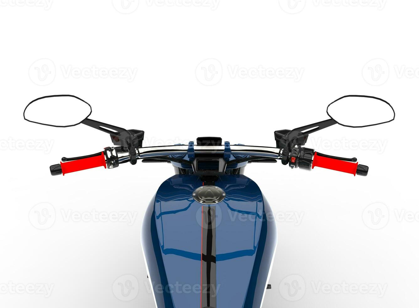 Dark blue modern motorcycle - riders point of view photo