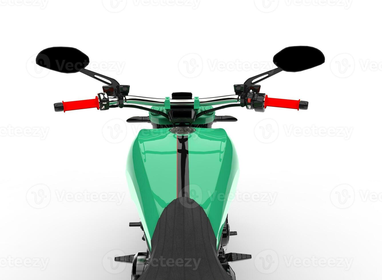 Modern teal bike - riders point of view photo