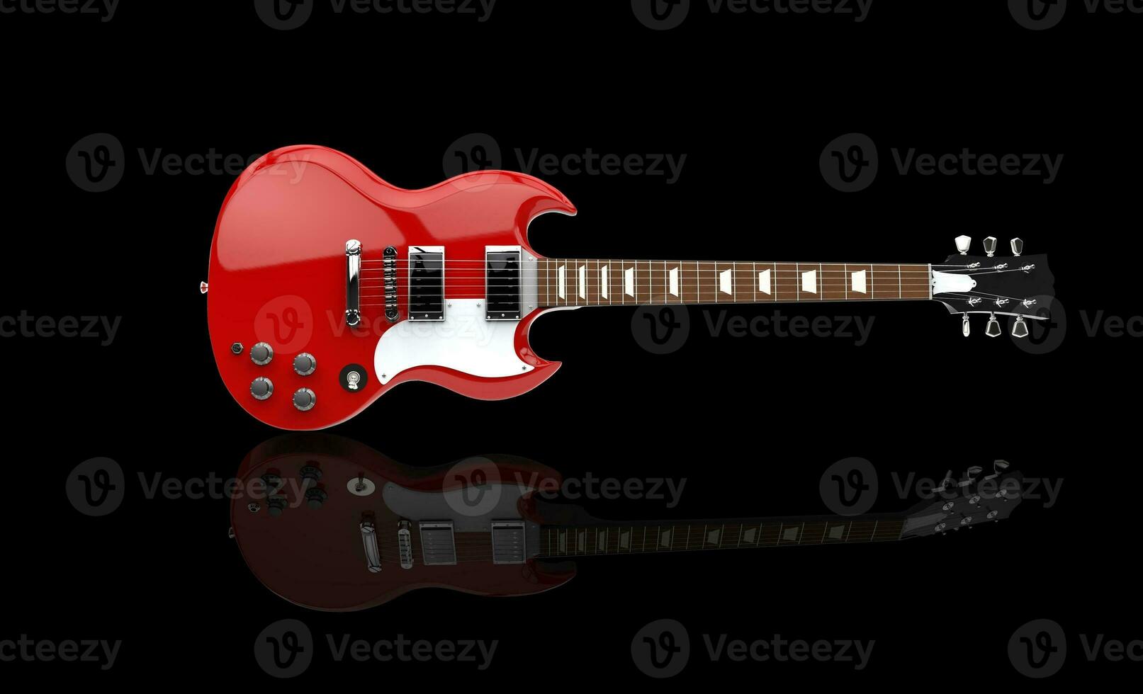 Solid Red Metallic Guitar photo